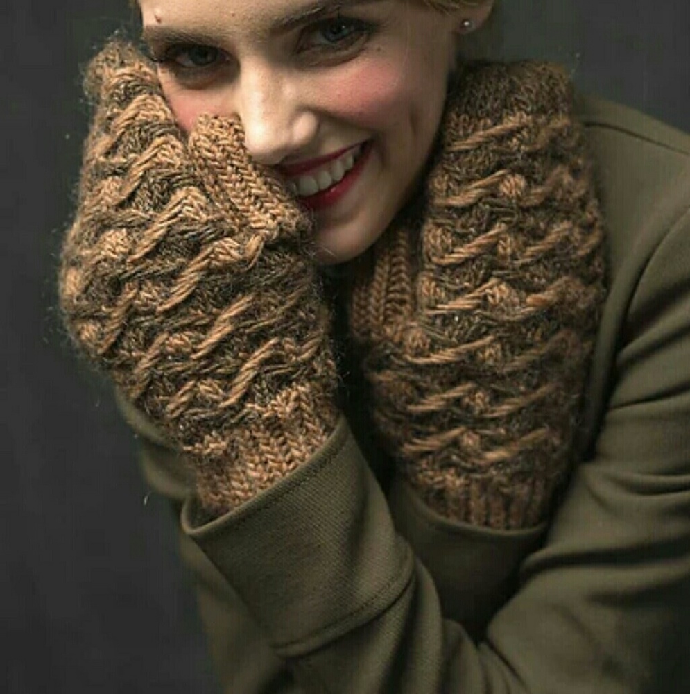 Hand-knit Designer One-off Wool Mittens